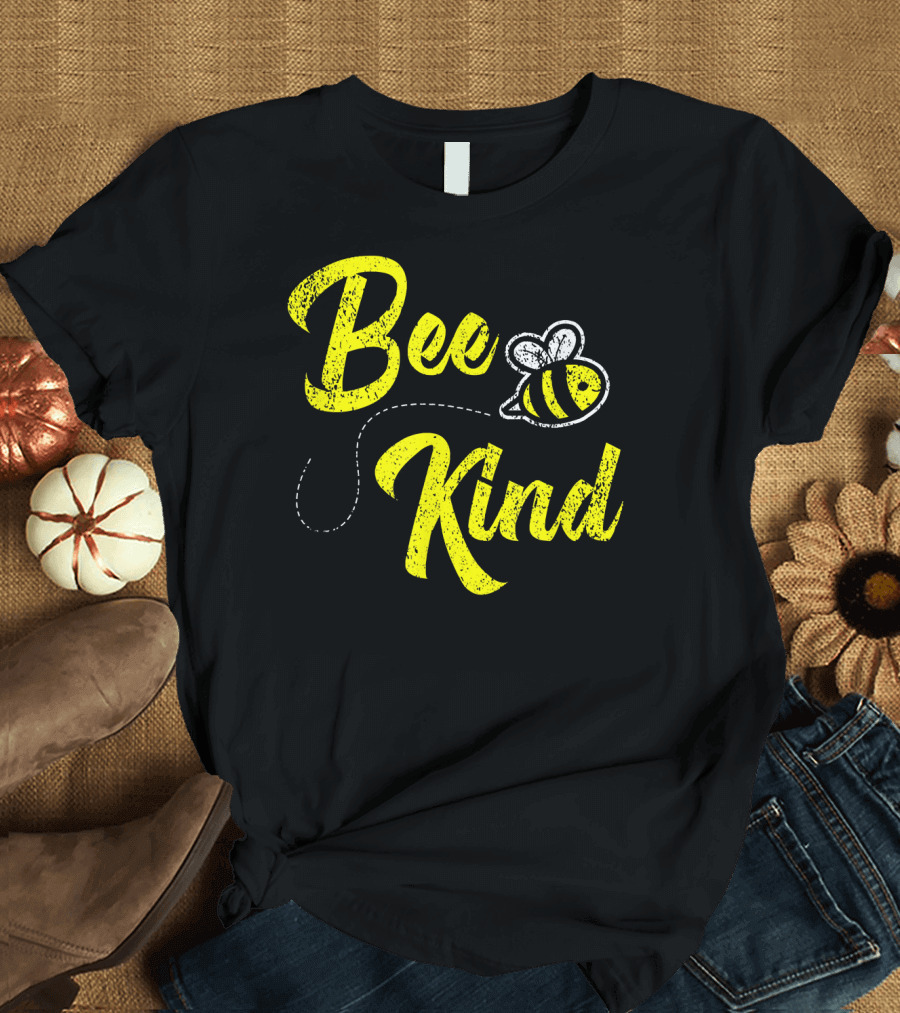 Bee Kind Yellow Text with Bee T-Shirt