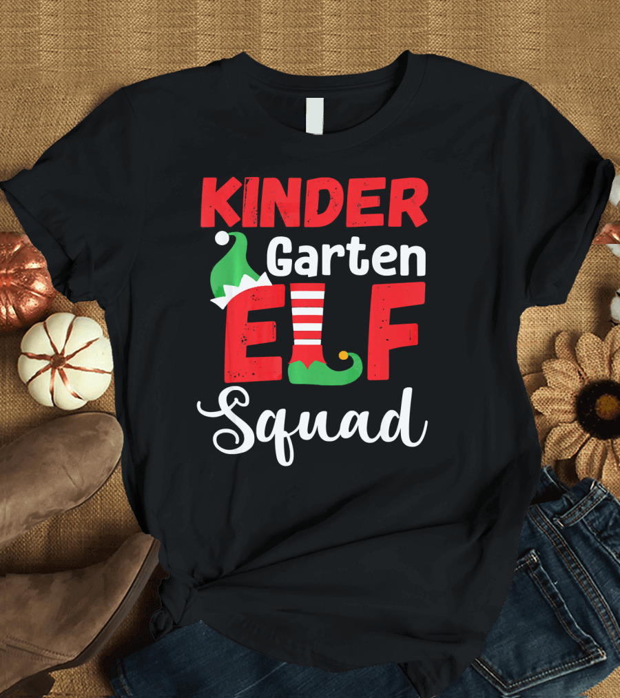 Kindergarten Elf Squad Cute Teacher T-Shirt