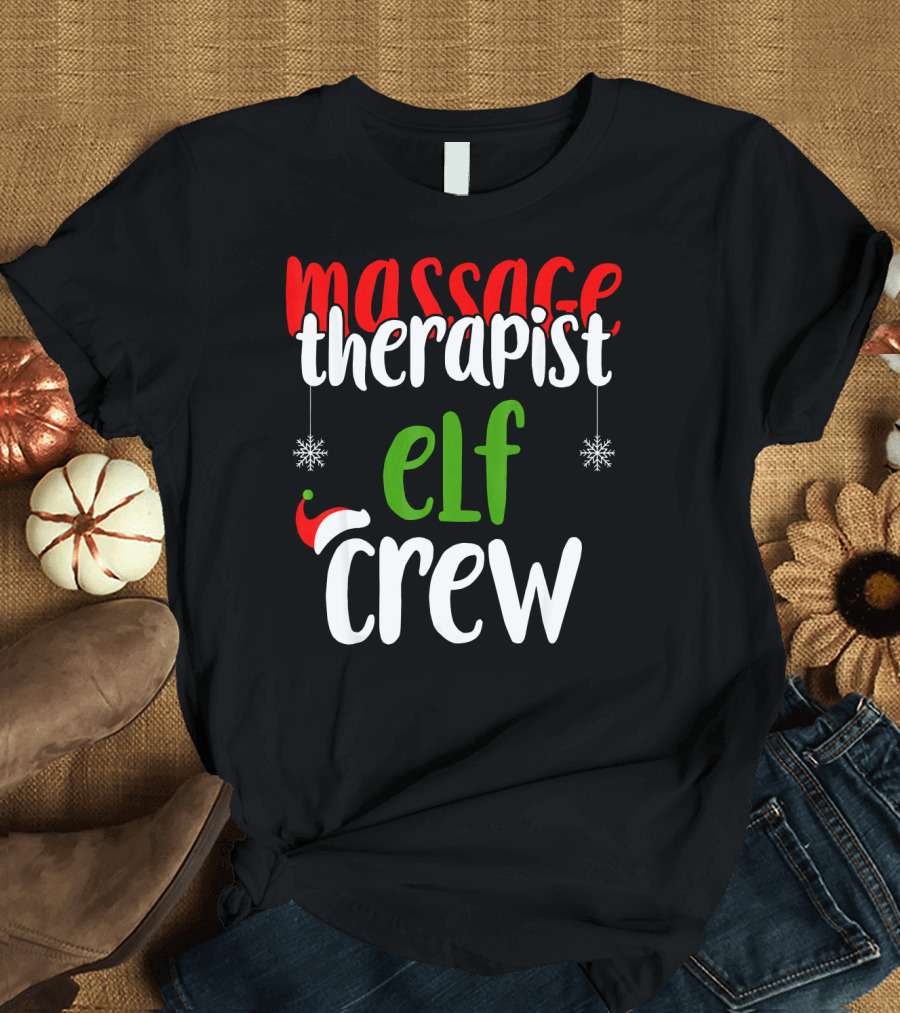 Massage Therapist Elf Crew Christmas Mat T-Shirt