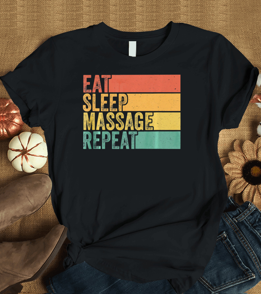 Eat Sleep Massage Repeat Vintage Massa T-Shirt