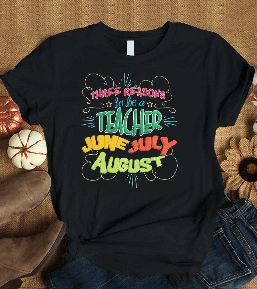 Three Reasons to Be a Teacher June July August T-Shirt