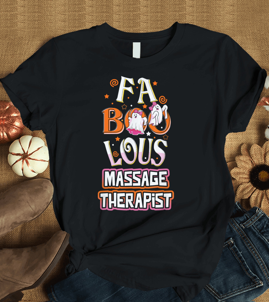 FA BOO Lous Massage Therapist Cute Ghost Halloween Costume T-Shirt