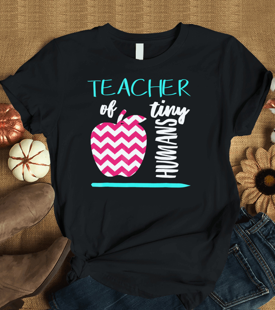 Teacher of Tiny Humans Apple Chevron T-Shirt
