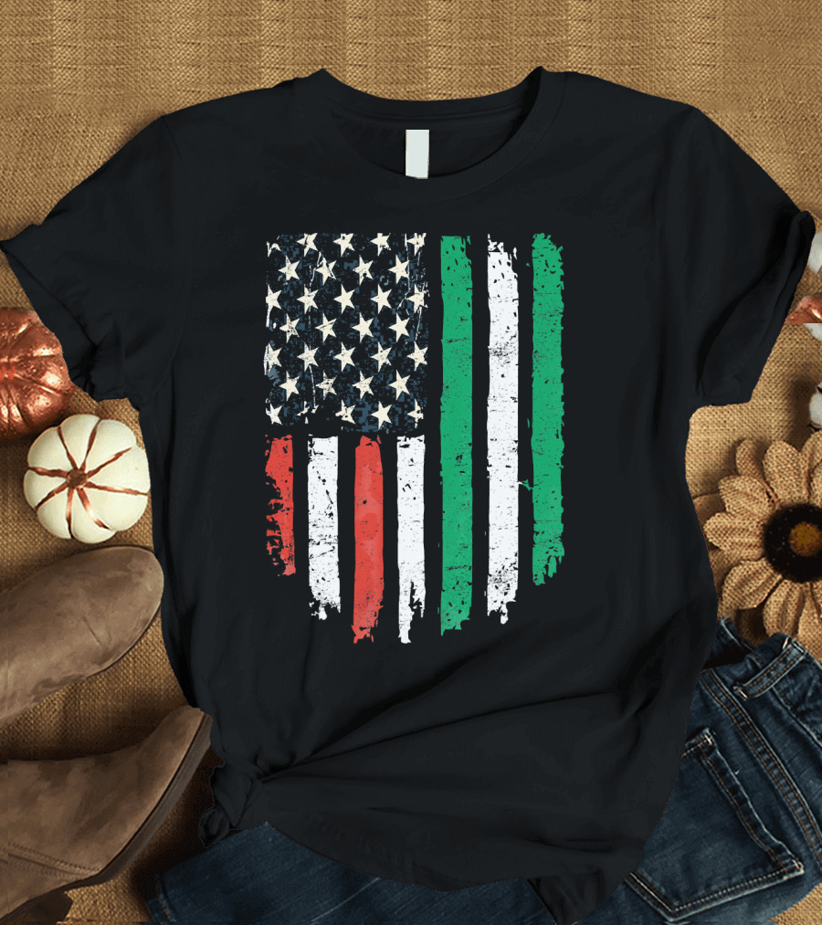 Nigerian American Flag USA Nigeria Heart T-Shirt