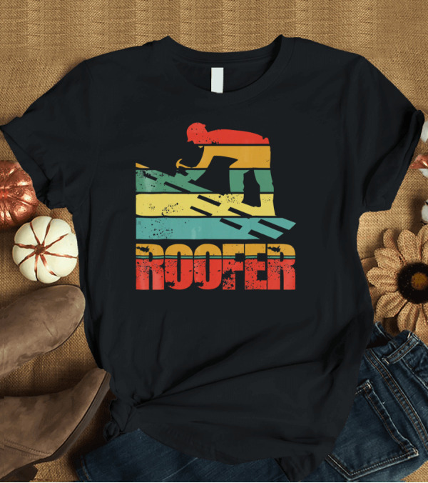 T-Shirt: Roofer Vintage Silhouette Multicolor T-Shirt Roofer Vintage Silhouette Multicolor T-Shirt