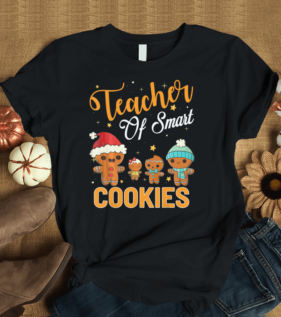 Teacher Of Smart Cookies Gingerbread Family Christmas T-Shirt