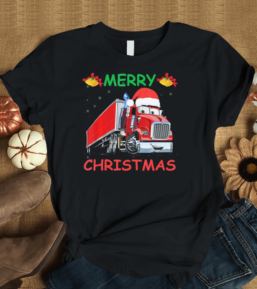 Merry Christmas Truck Driver Santa UglyTruc T-Shirt