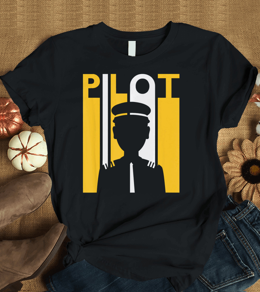 Pilot Silhouette Simple Halloween Costume Iconic Uniform T-Shirt