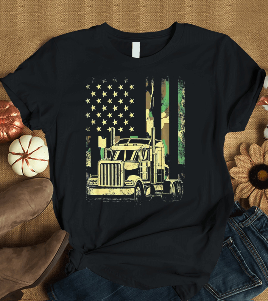 Vintage American Flag Trucker Dr T-Shirt