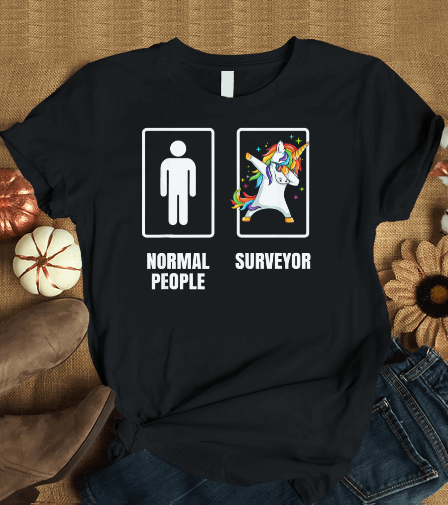 Normal People Surveyor Dabbing Unicorn T-Shirt
