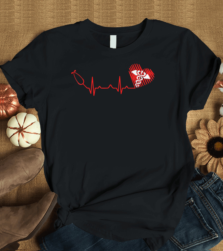 DNP Doctor of Nursing Practice Beat RN Heartbeat Caduceus T-Shirt