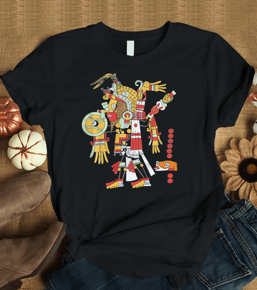 Mayan Ritual Iconography with Traditional Symbols T-Shirt