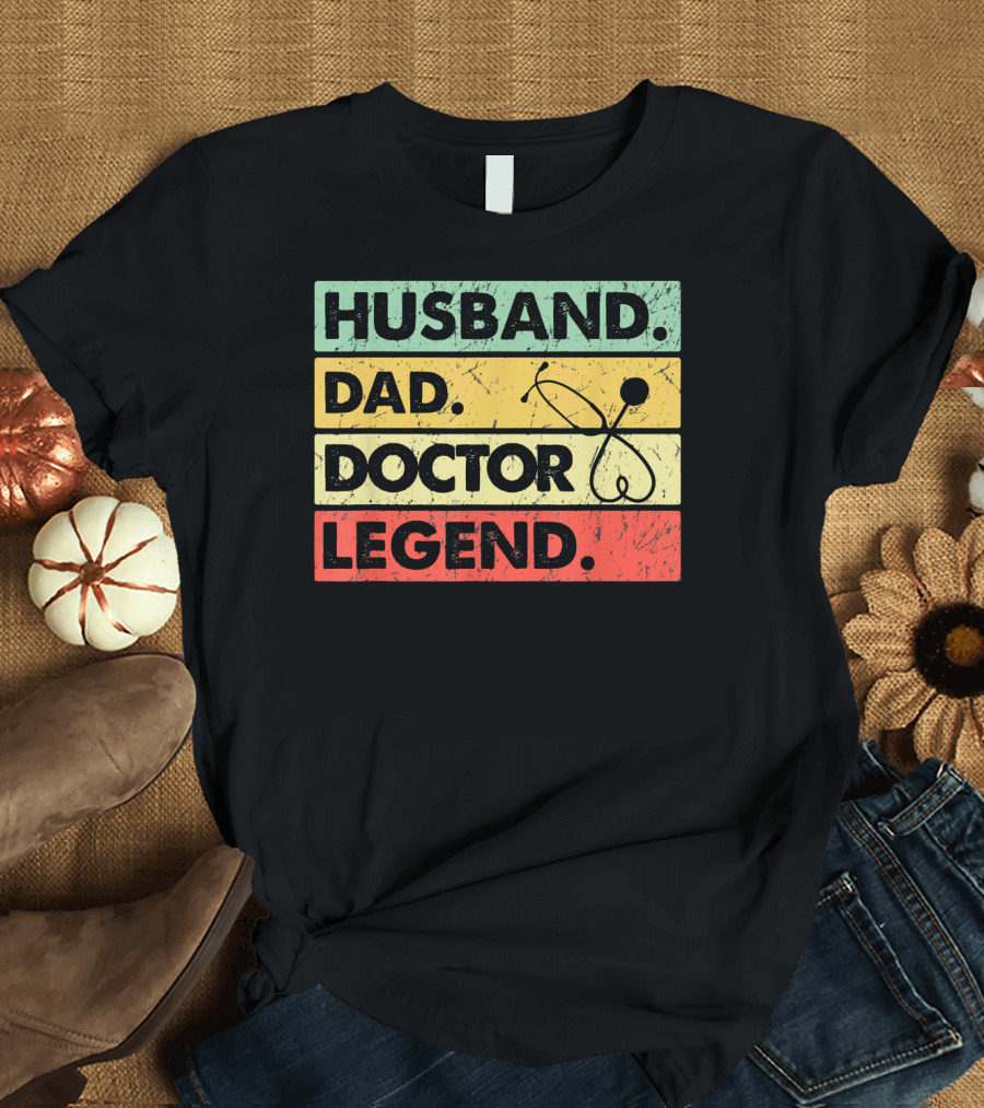 Husband Dad Doctor Legend Retro T-Shirt