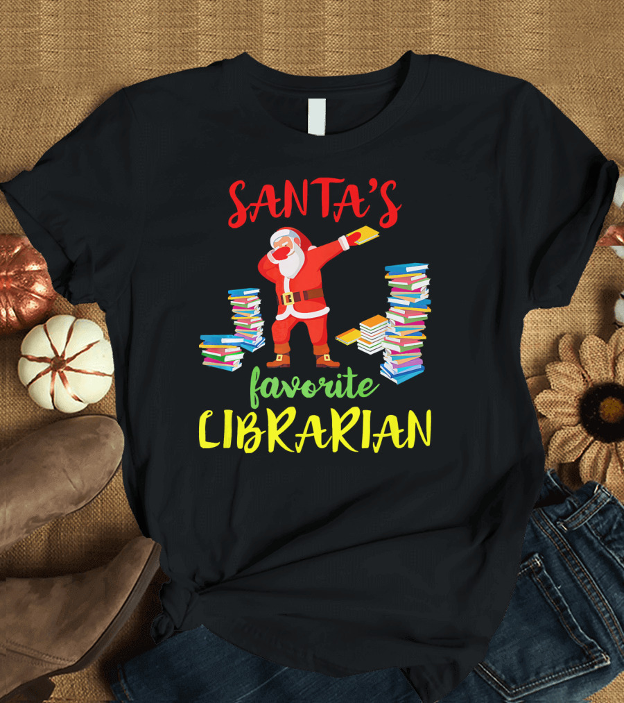 Santa's Favorite Librarian Christmas Fun T-Shirt