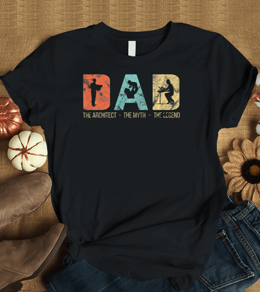 Retro Dad The Architect The Myth The Legend T-Shirt