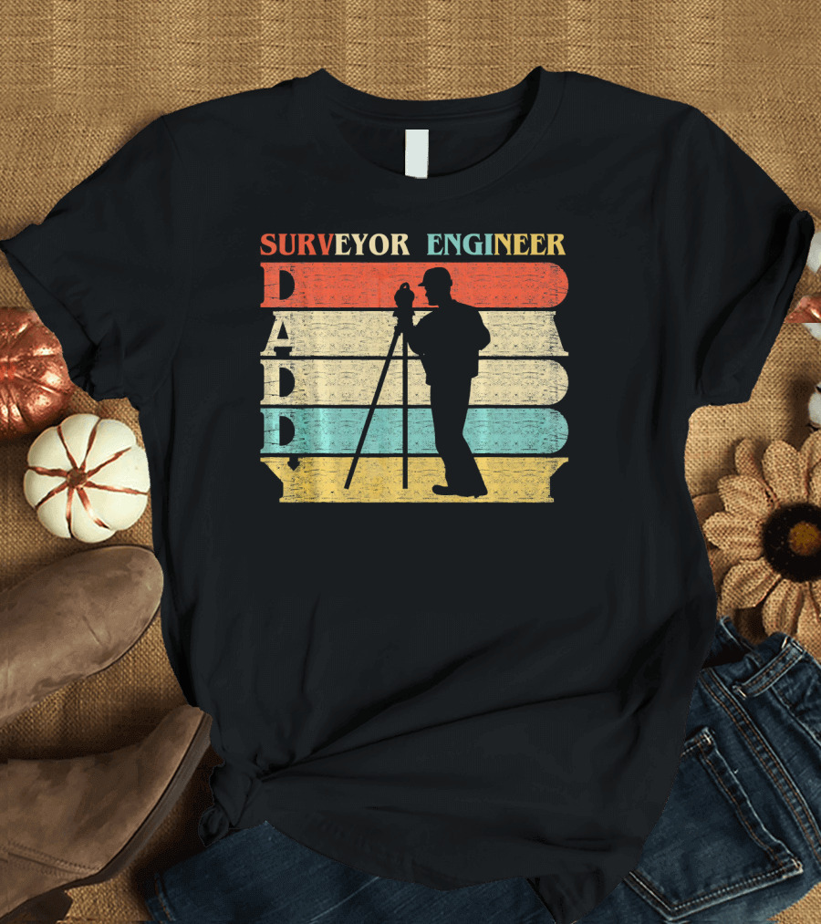 Daddy Retro Vintage Surveyor Engineer T-Shirt