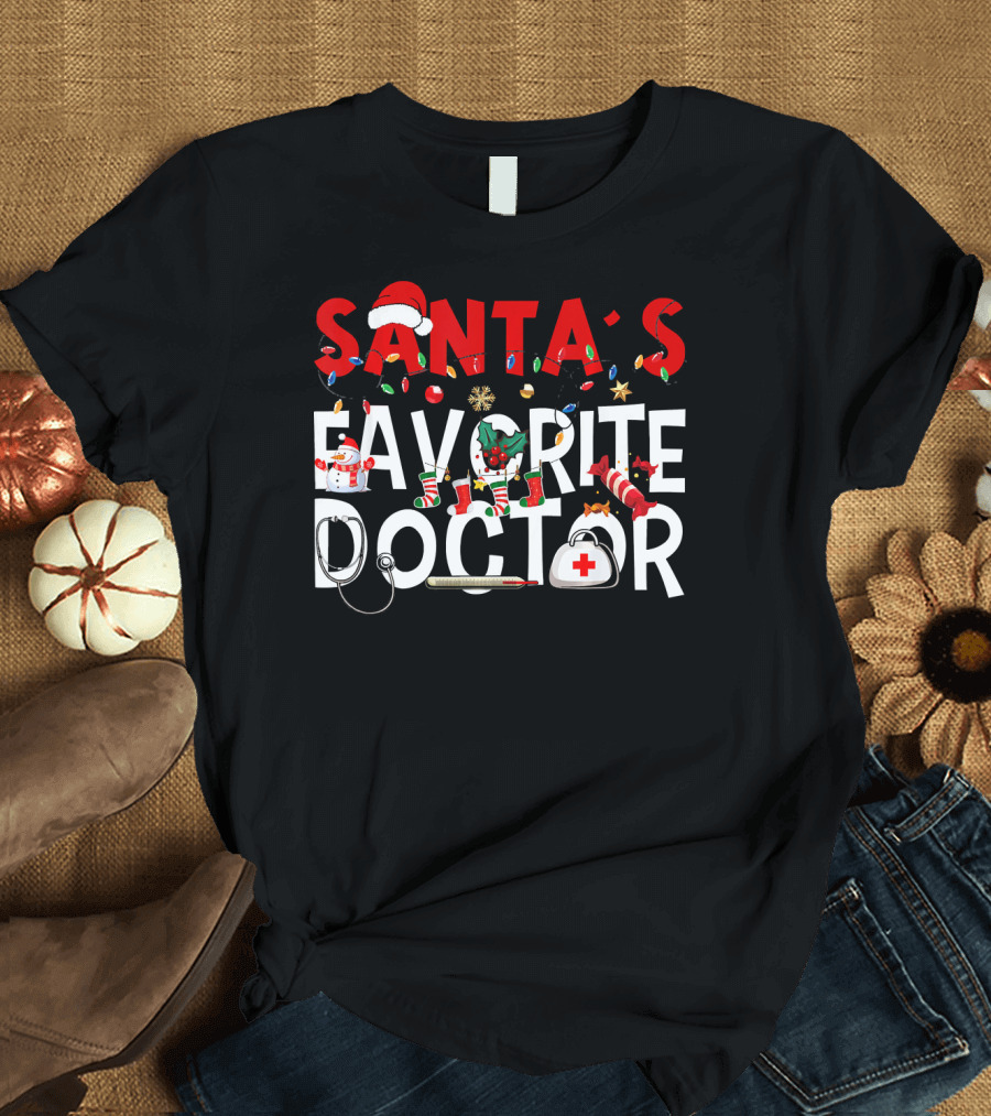 Santa's Favorite Doctor Christmas Medical T-Shirt