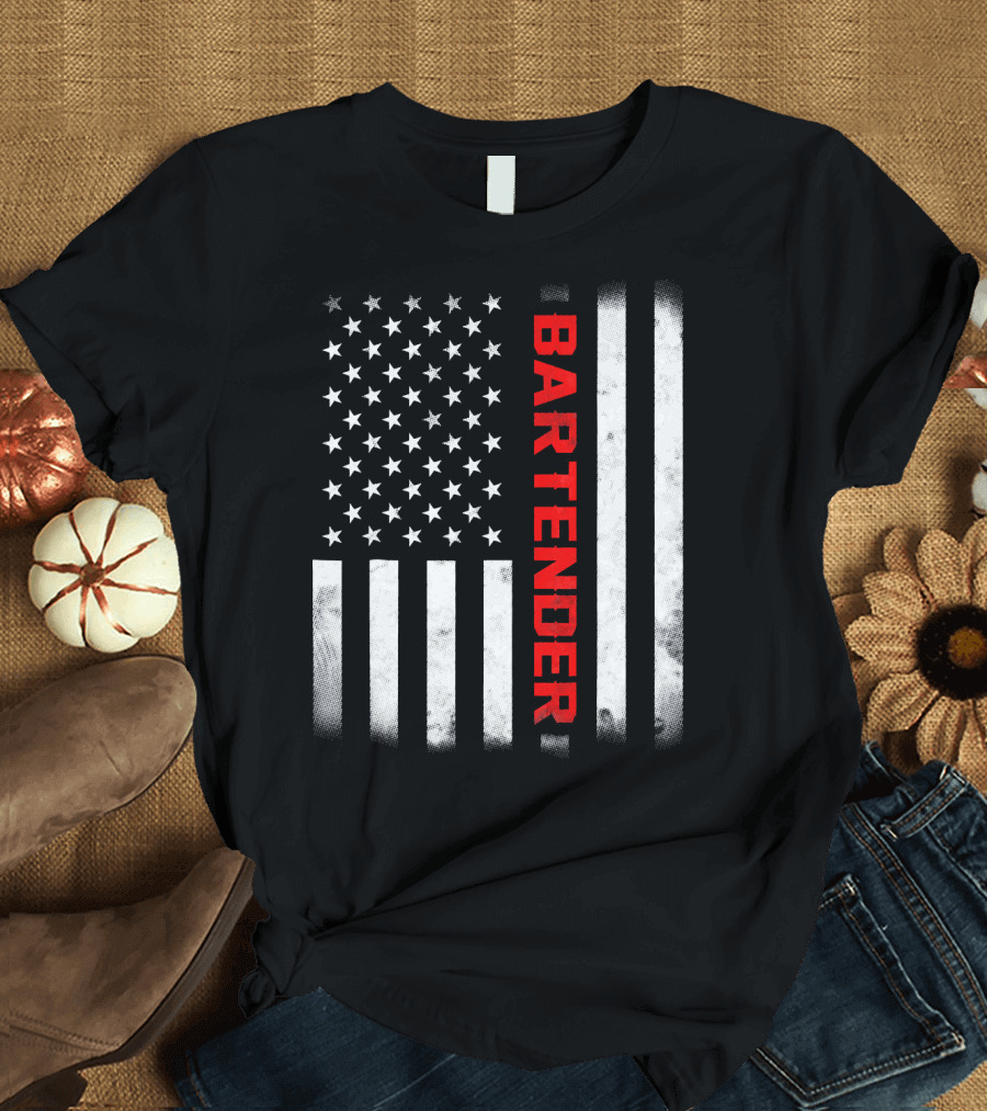 Bartender American Flag T-Shirt
