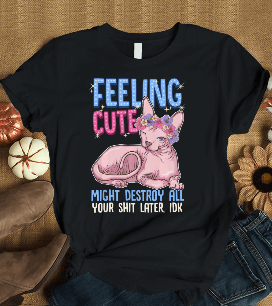 Feeling Cute Sphynx Kitten Might Destroy All Your Shit Later IDK T-Shirt