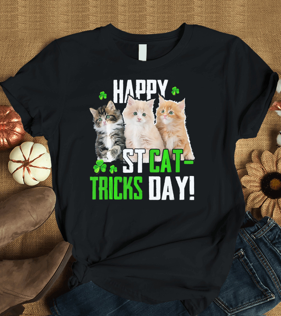 Happy St Cat-Tricks Day Kitty Kitten Lover T-Shirt