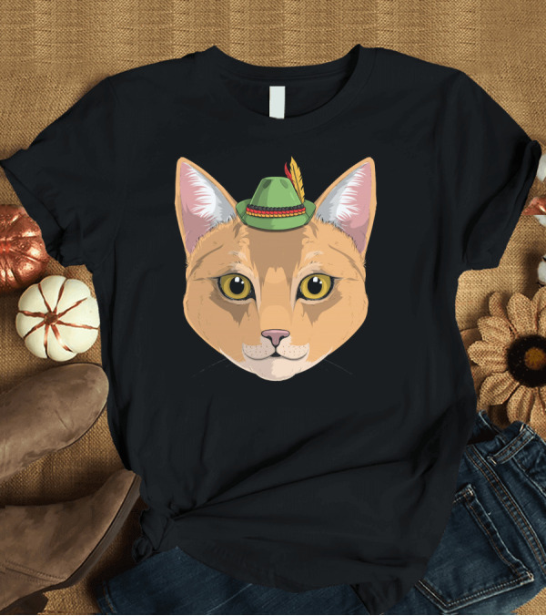 T-Shirt: Abyssinian Cat Oktoberfest Bavarian Hat T-Shirt Abyssinian Cat Oktoberfest Bavarian Hat T-Shirt