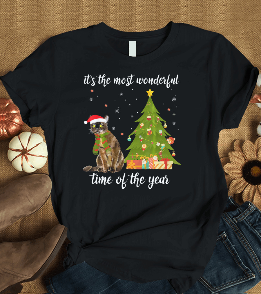 It's the Most Wonderful Time of the Year Christmas Cat Holiday Tree T-Shirt