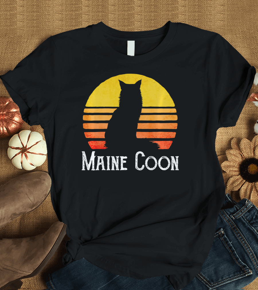 Maine Coon Cat Sunset T-Shirt