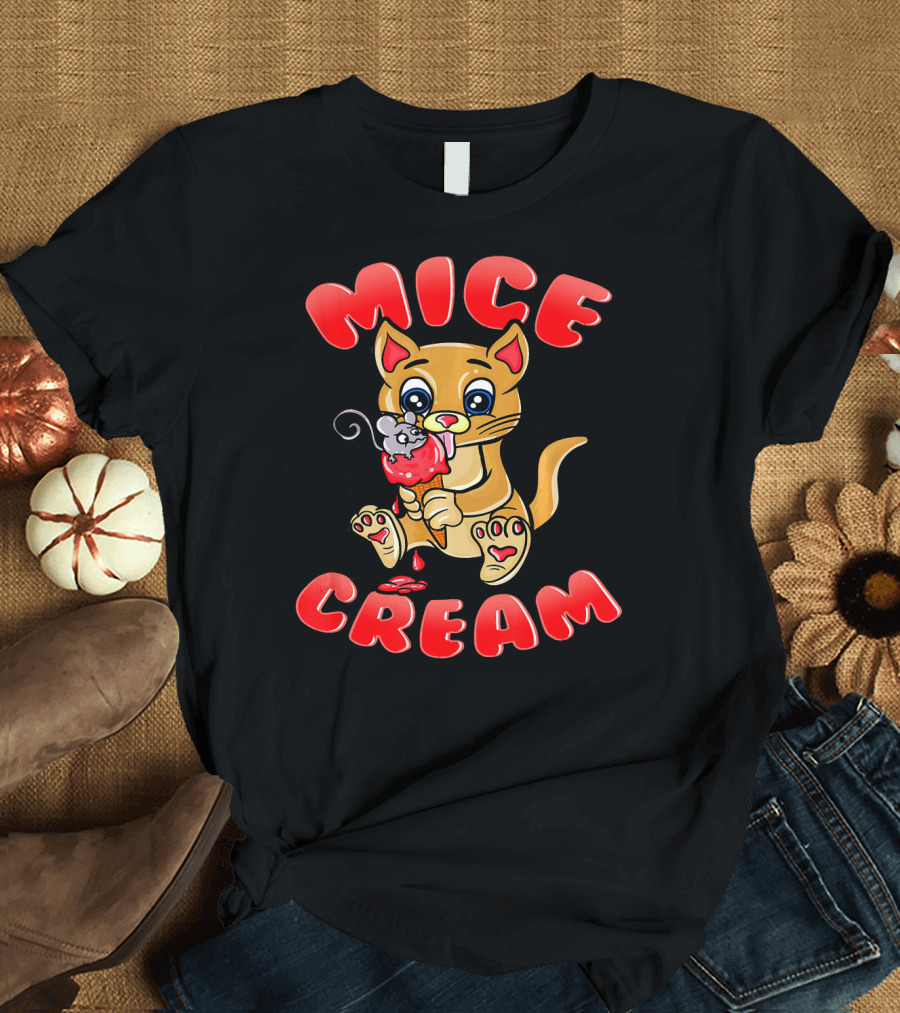 Cat Lover Mice Cream Cute Kitten Mouse Ice Cream Treat T-Shirt