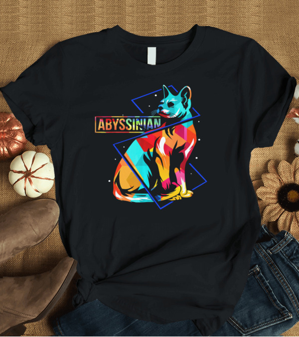 T-Shirt: Abyssinian Cat Vibrant Polygonal T-Shirt Abyssinian Cat Vibrant Polygonal T-Shirt