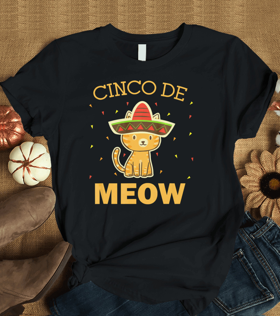 Cinco de Meow Sombrero Cat Kitten T-Shirt