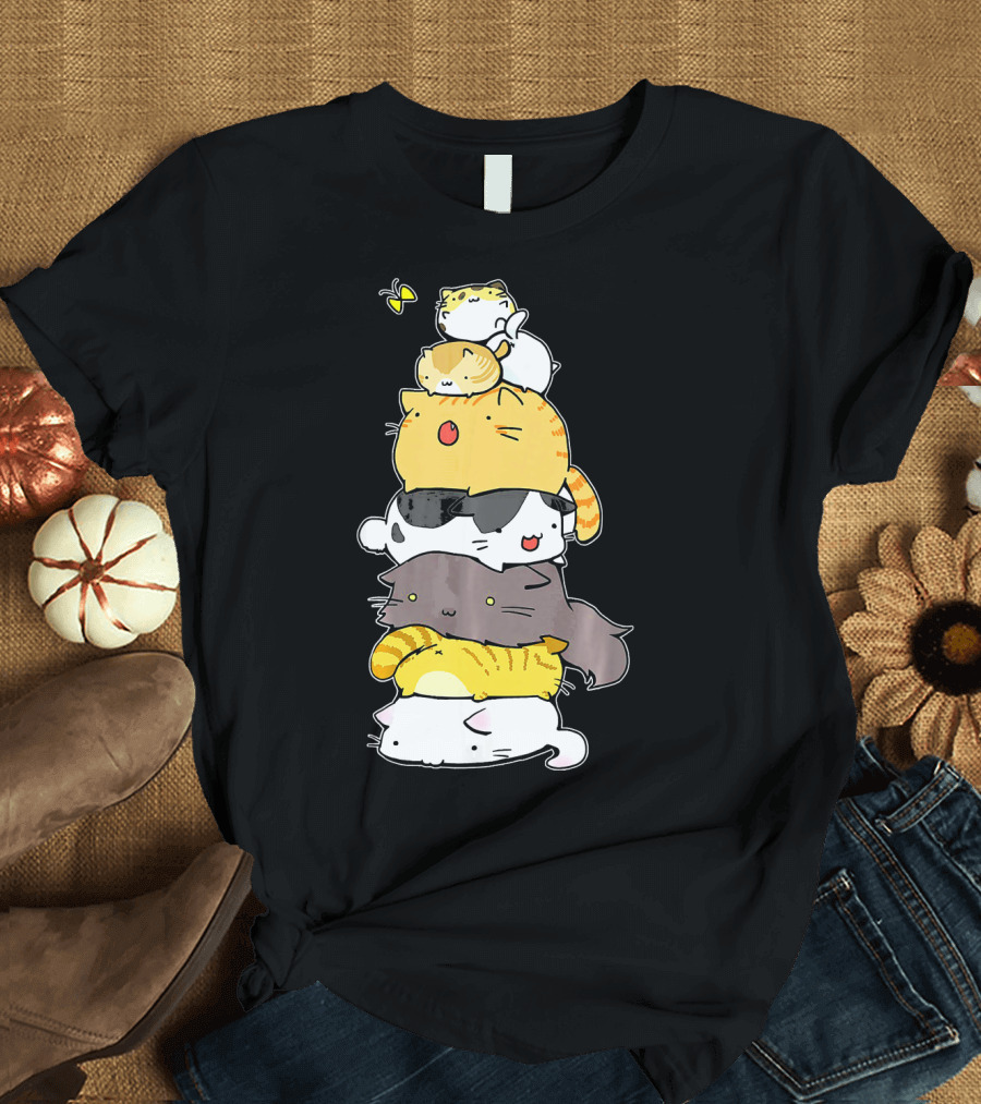 Cat Mountain Stacked Kittens Funny T-Shirt