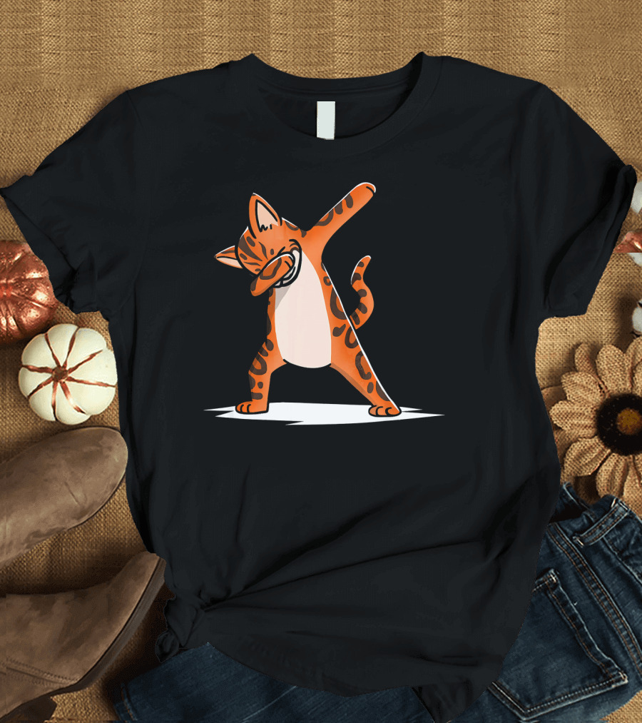 Dabbing Bengal Cat Dab Dance Funny Pet Humorous Kitty Pose T-Shirt