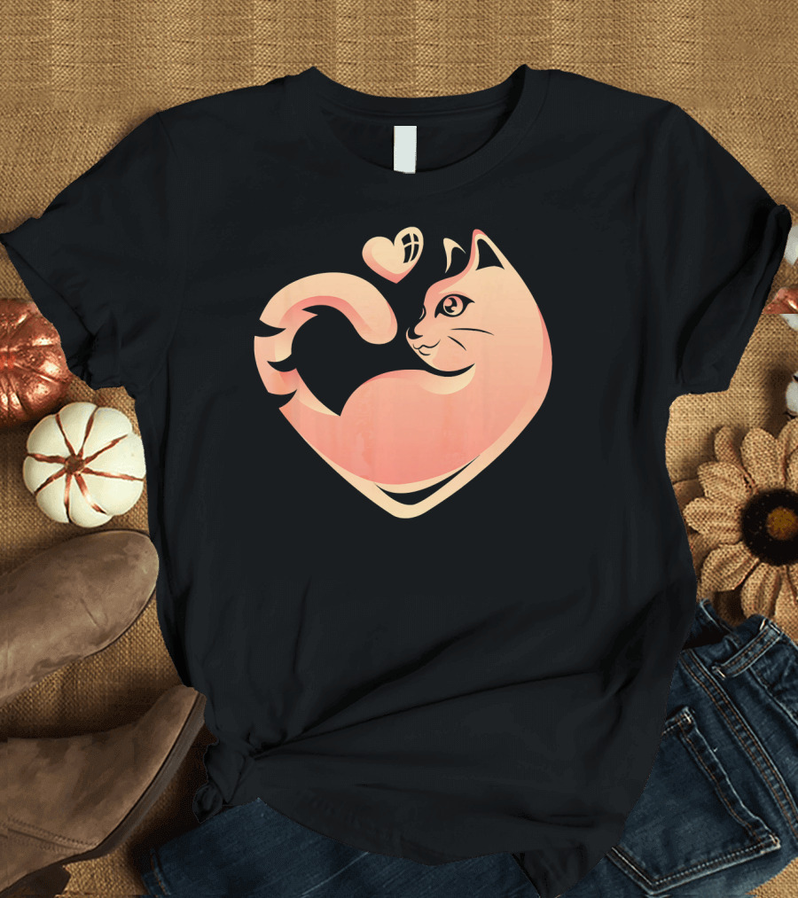 Persian Cat Heart Tail T-Shirt
