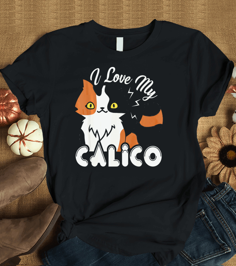 I Love My Calico Cat Bold Pop T-Shirt