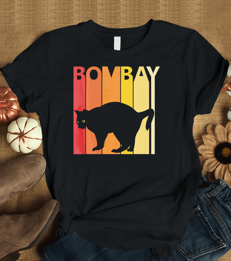 Retro Bombay Cat Breed Owner Vintage Sunset T-Shirt