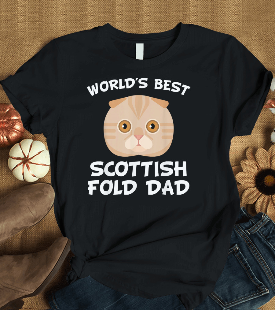 World's Best Scottish Fold Dad Cat T-Shirt