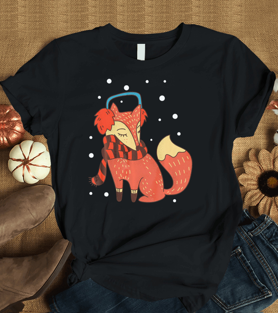 Chistmas Fox Xmas Christmas Tree New Year T-Shirt