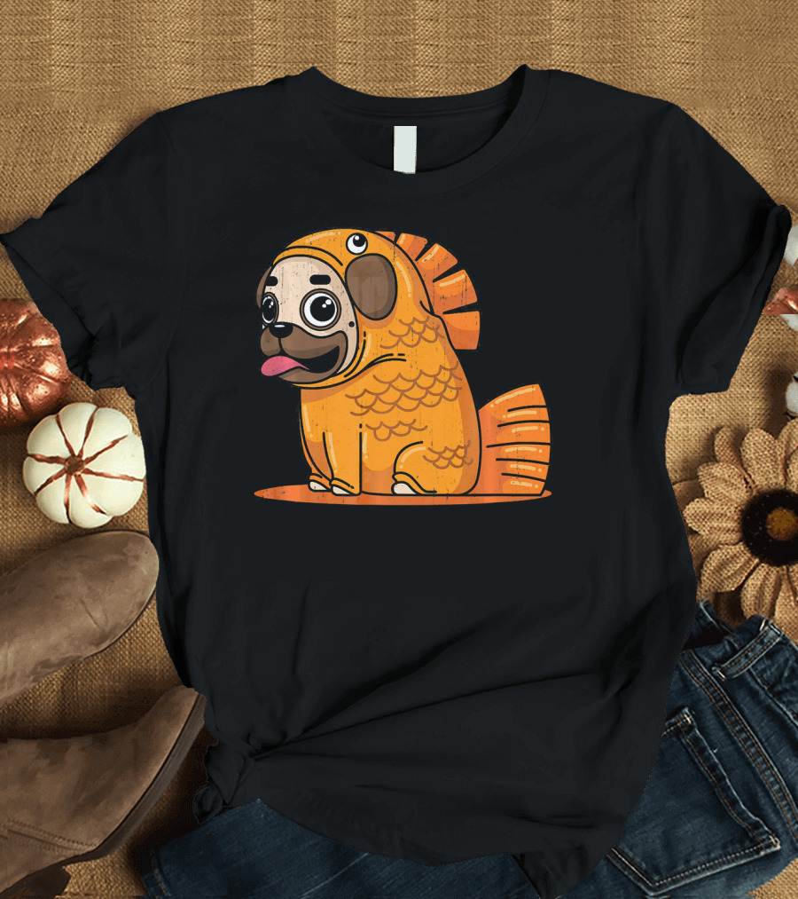 Cute Pug Goldfish Costume Dog Puppy Love T-Shirt