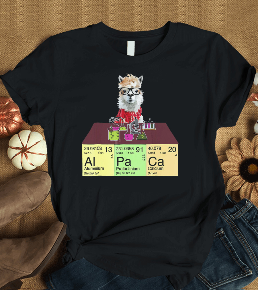 Chemistry Alpaca Al Pa Ca Aluminium Protactinium Calcium Science Lover T-Shirt