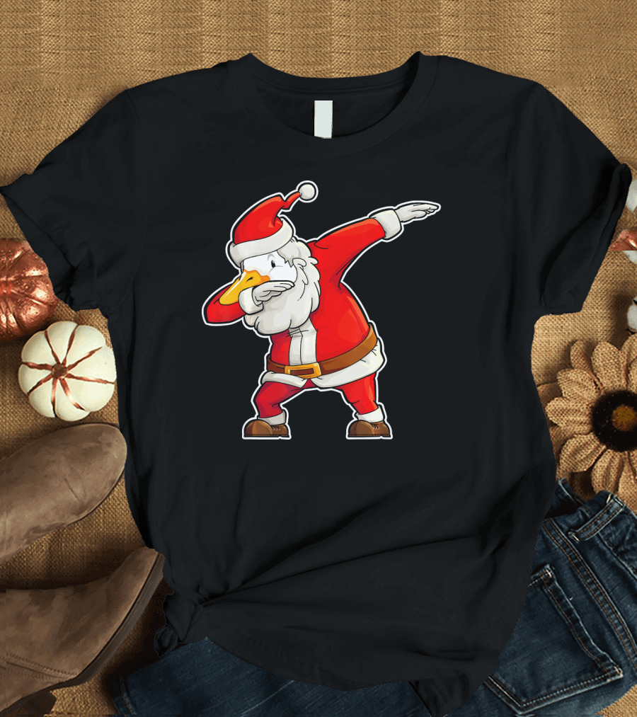 Dabbing Santa Goose Christmas T-Shirt