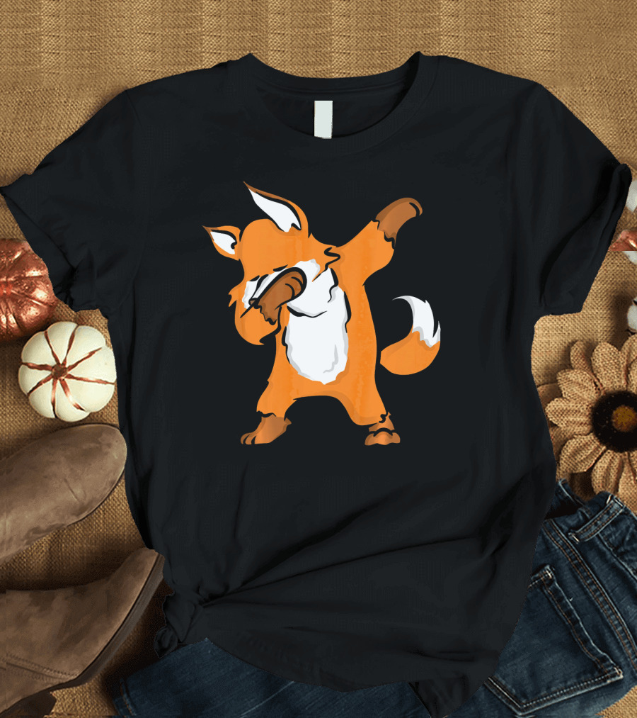 Cute Fox Dab Pose Adorable Animal Cartoon T-Shirt