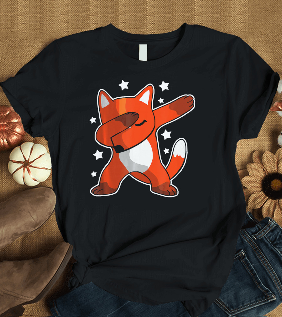 Dabbing Fox with Stars for Dancing Girls T-Shirt