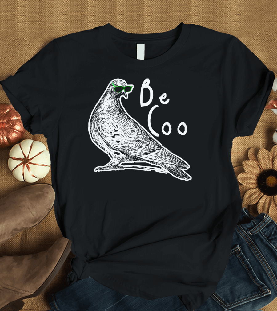 Be Coo Pigeon with Green 80s Sunglasses T-Shirt