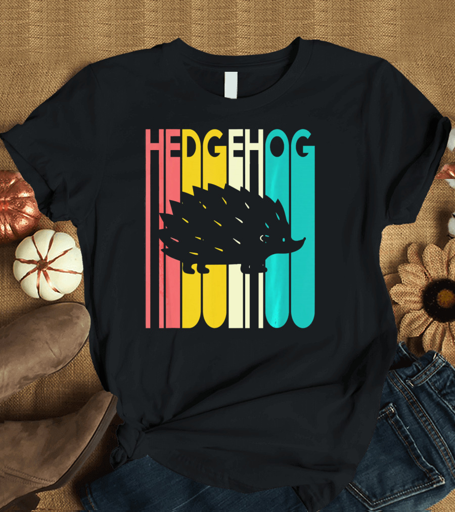 Hedgehog Lover Retro Colorful T-Shirt