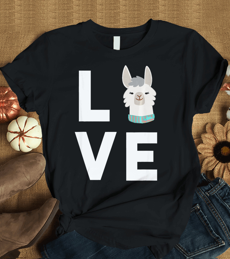 LOVE Cute I Love Llamas Funny Alpaca T-Shirt