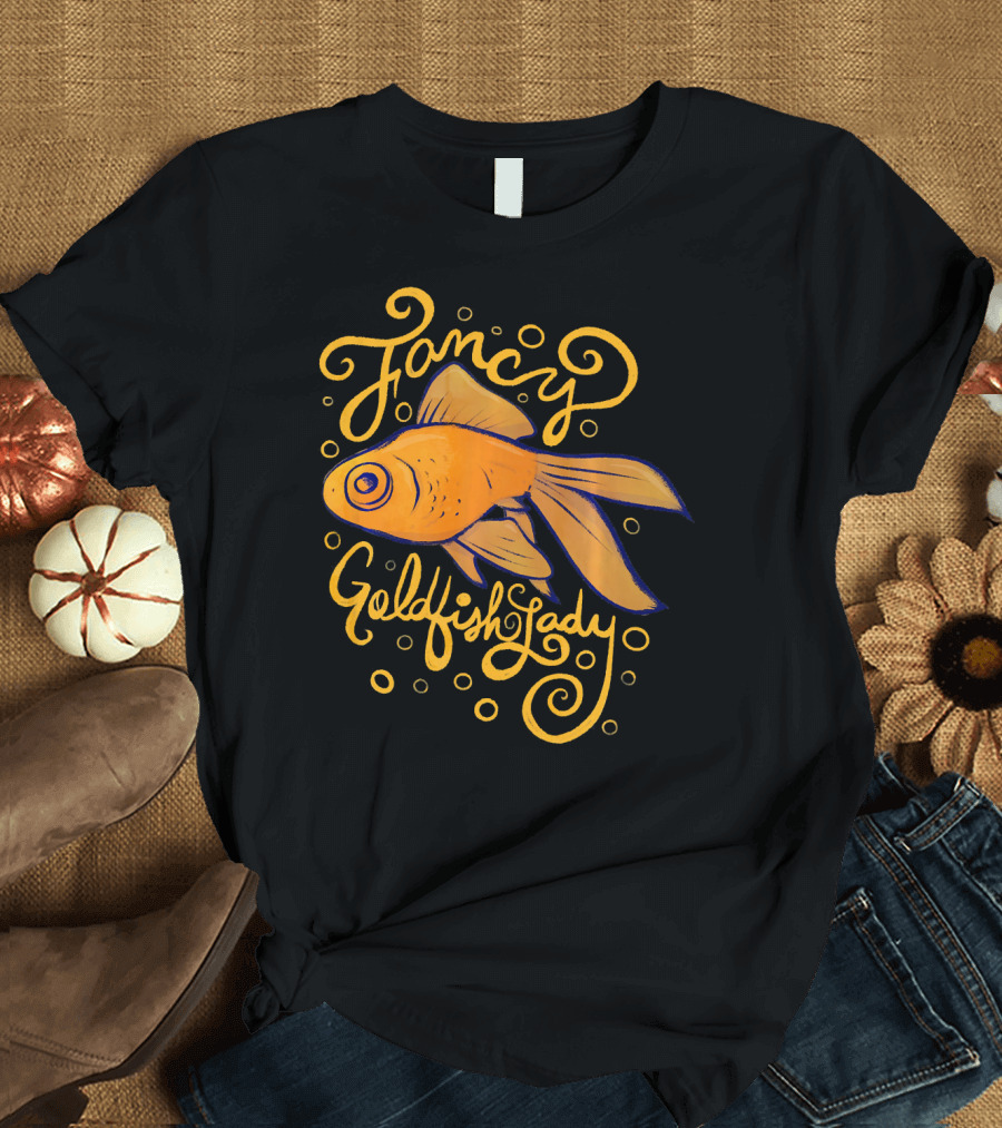 Fancy Goldfish Lady Fun Goldfish Lovers Whimsical T-Shirt