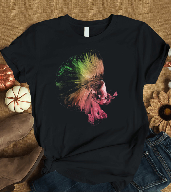 T-Shirt: Betta Fish Green Yellow Red T-Shirt Betta Fish Green Yellow Red T-Shirt