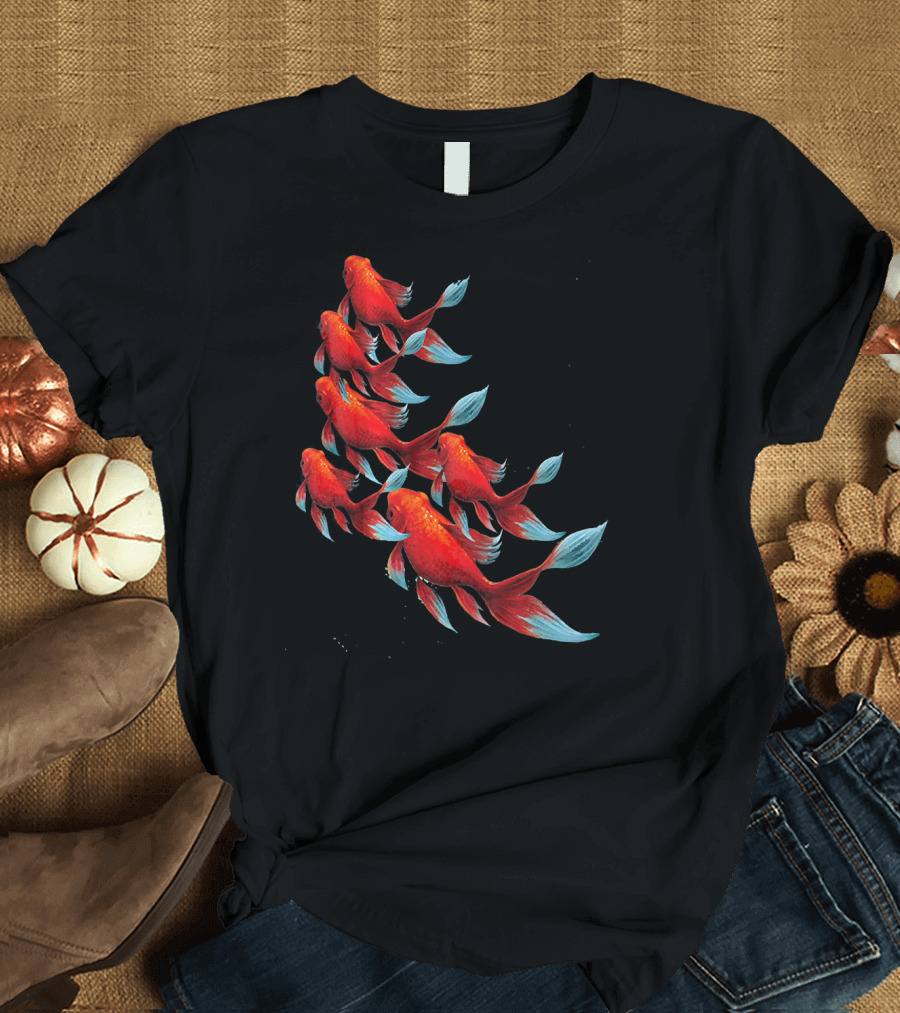 GoldFish Group of Colorful Goldfish Swimming Together T-Shirt