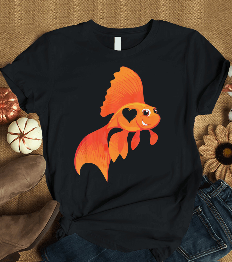 Funny Heart of Goldfish with Heart Shape in Goldfish T-Shirt