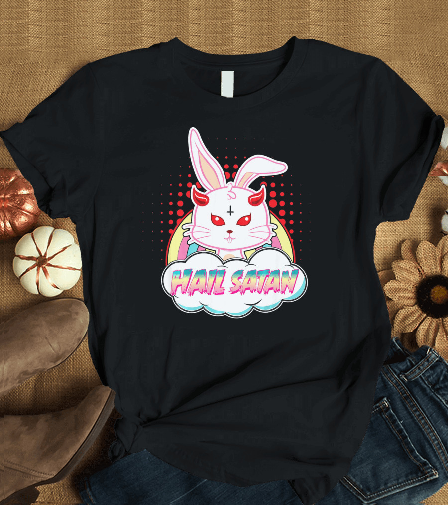 Hail Satan Funny Easter Bunny T-Shirt